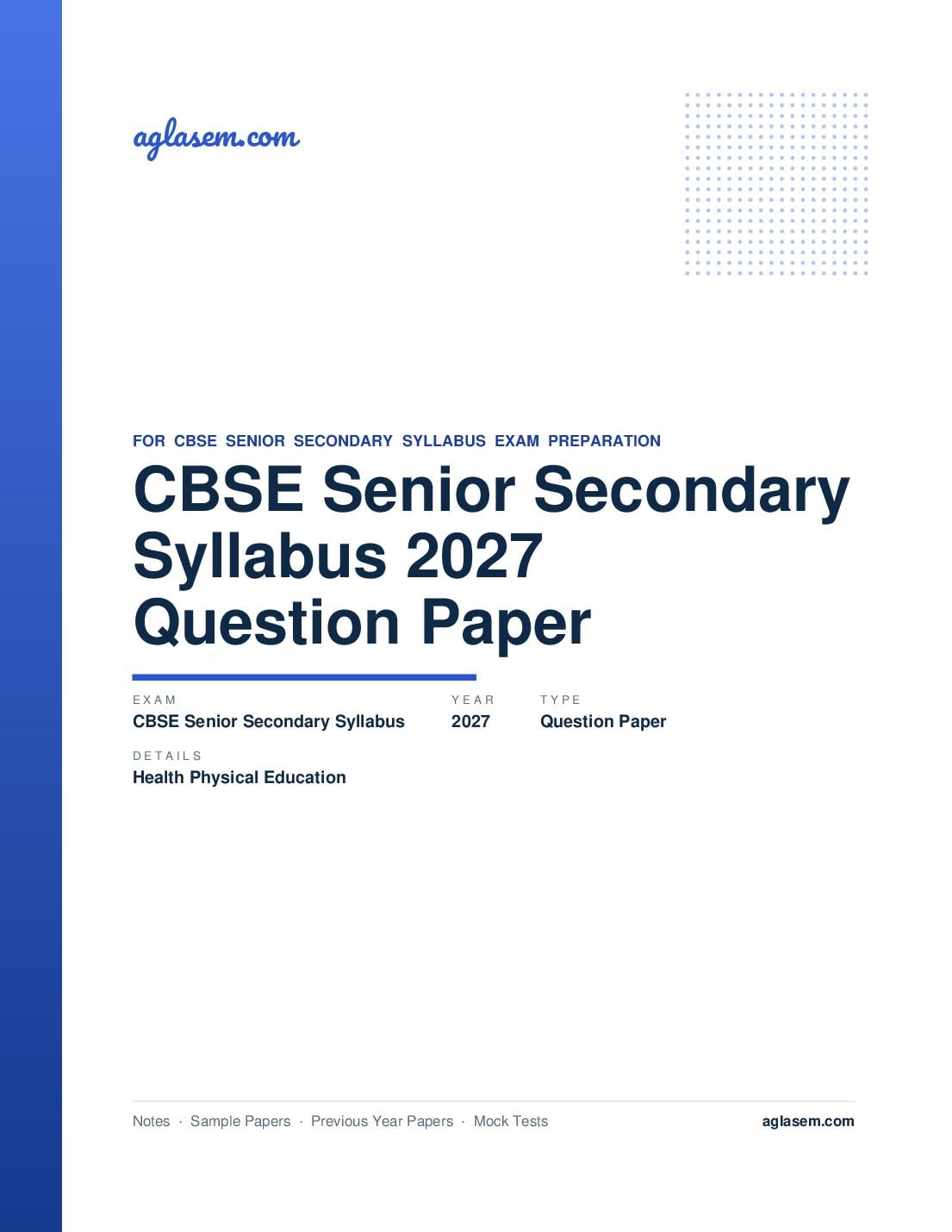 CBSE Senior Secondary Syllabus 2027 Health and Physical Education - Page 1 of 21