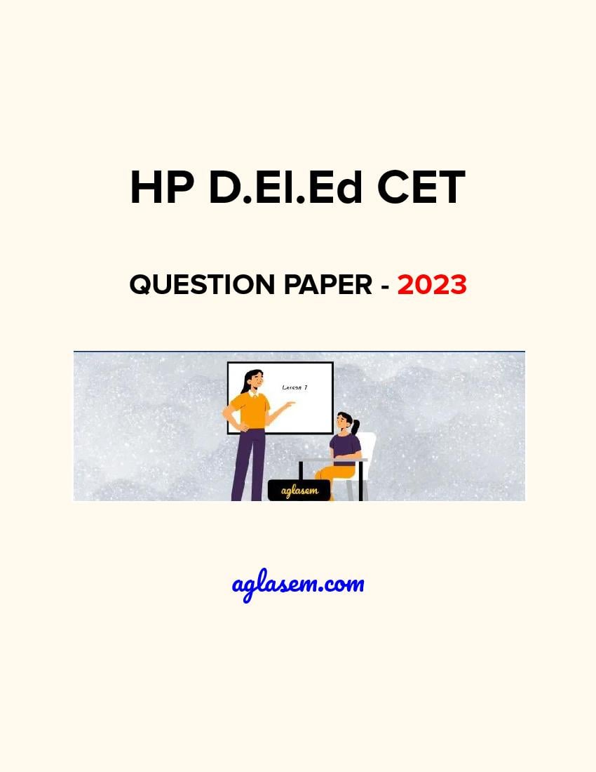 HP D.El.Ed CET 2023 Question Paper - Page 1