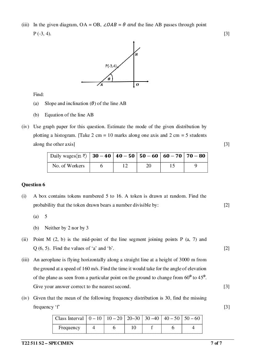 ICSE Class 10 Mathematics Sample Paper 2022