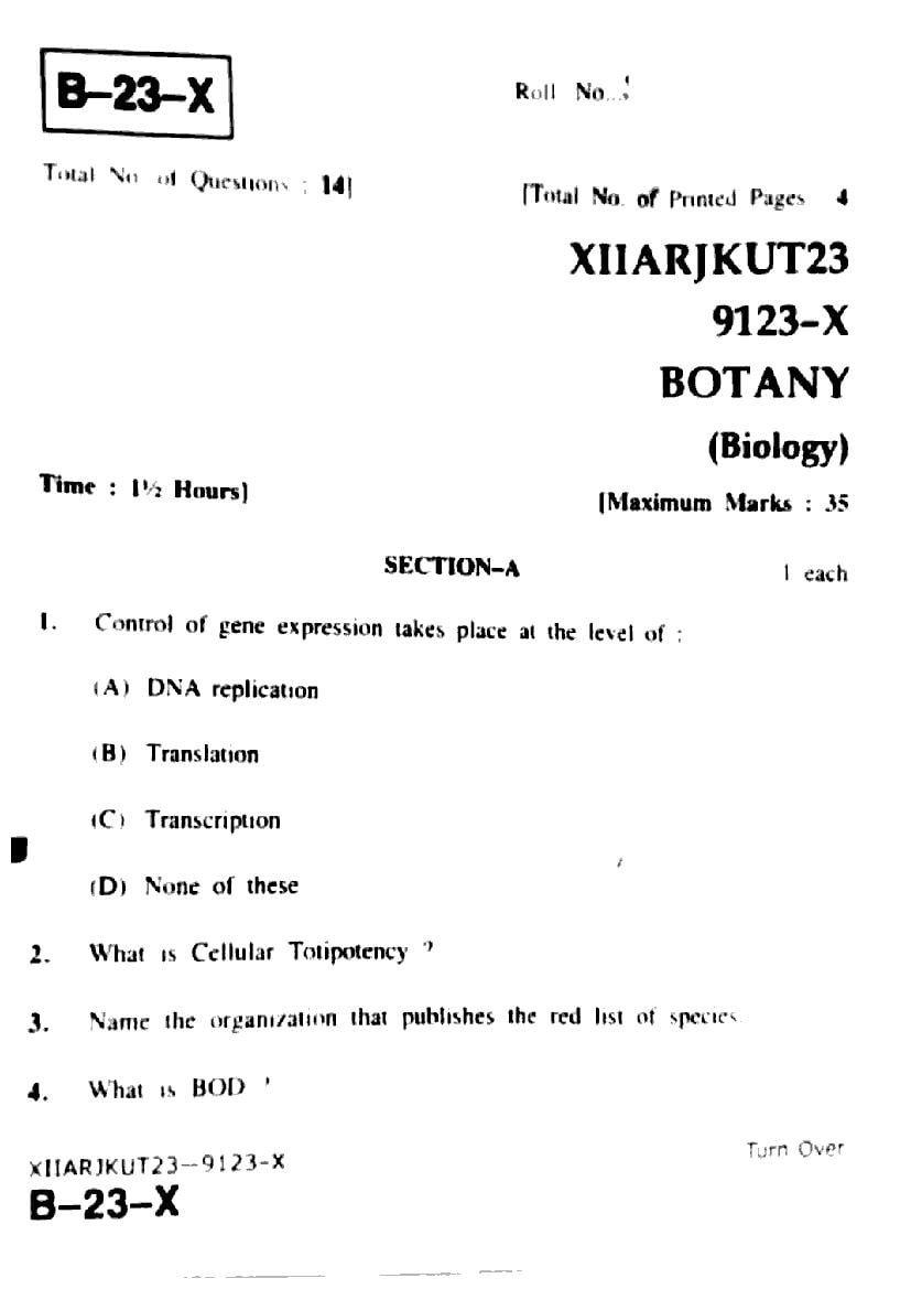 Jkbose class 12th biology botany question paper pdf aglasem