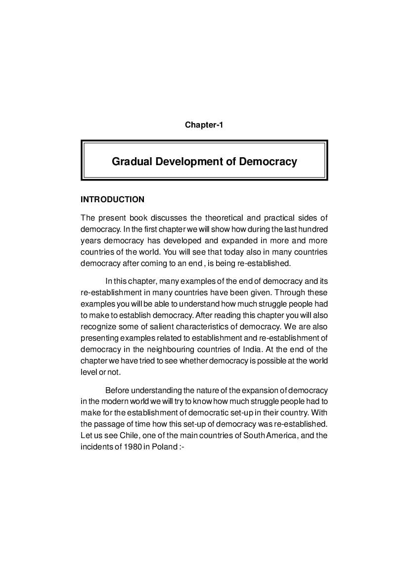 Bihar Board Class 9 Democratic Politics TextBook - Page 1