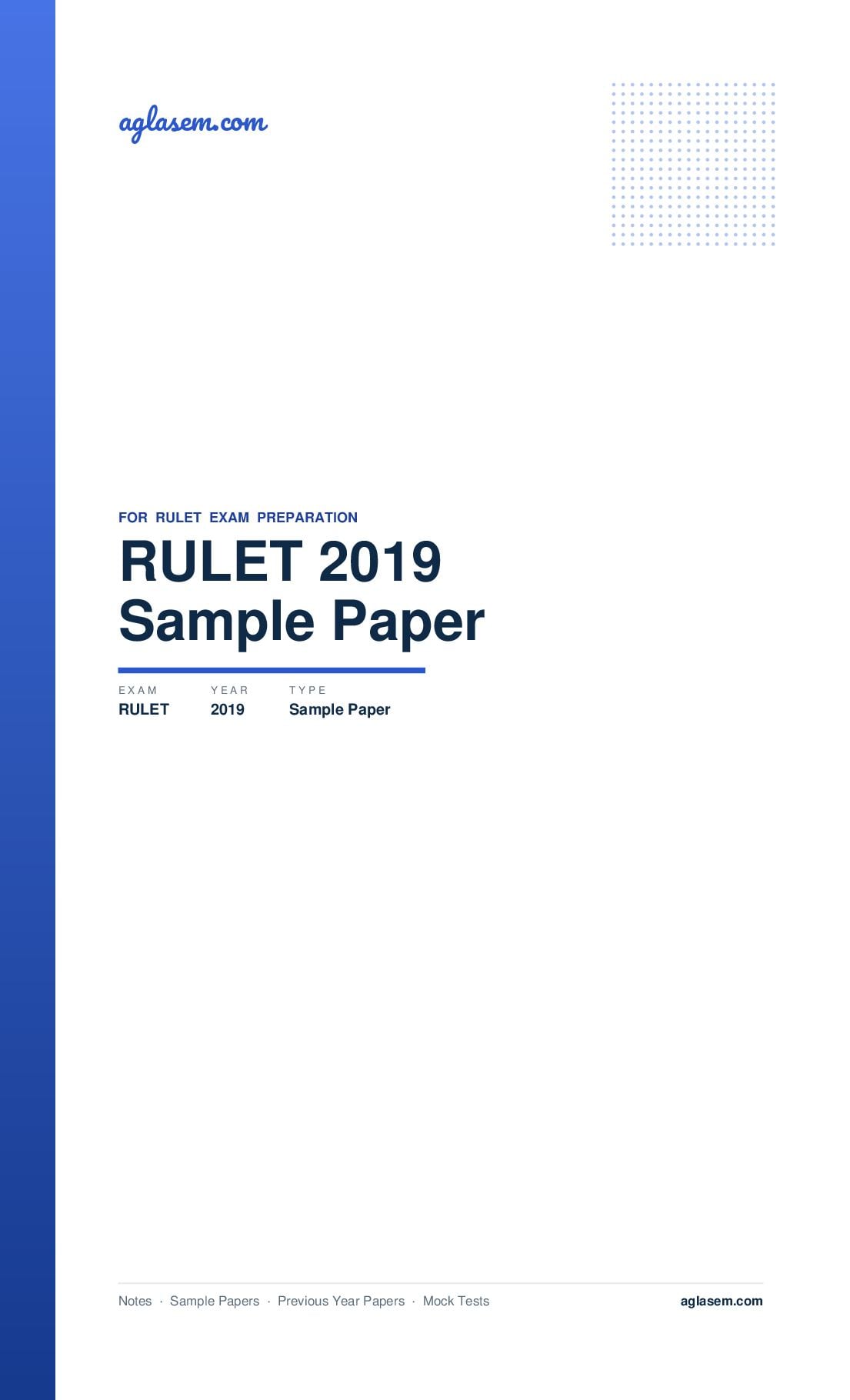RULET 2019 Sample Paper - Page 1 of 3