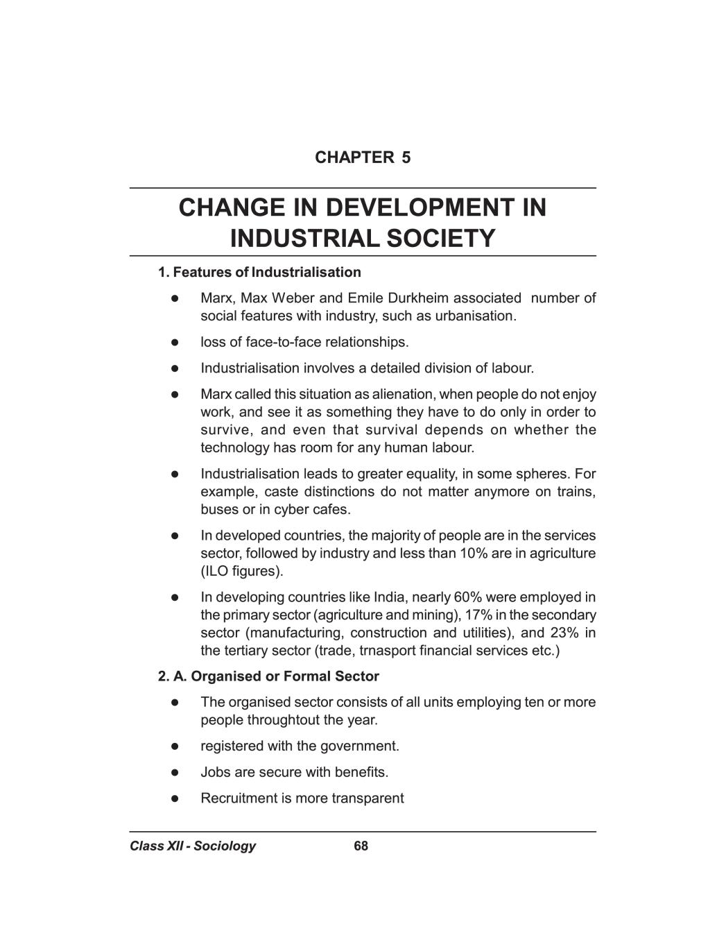 cbse-notes-class-12-sociology-change-and-development-in-industrial