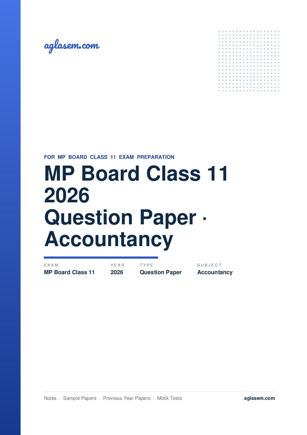 MP Board Class 11 Question Paper 2026 Accountancy - Page 1 of 16