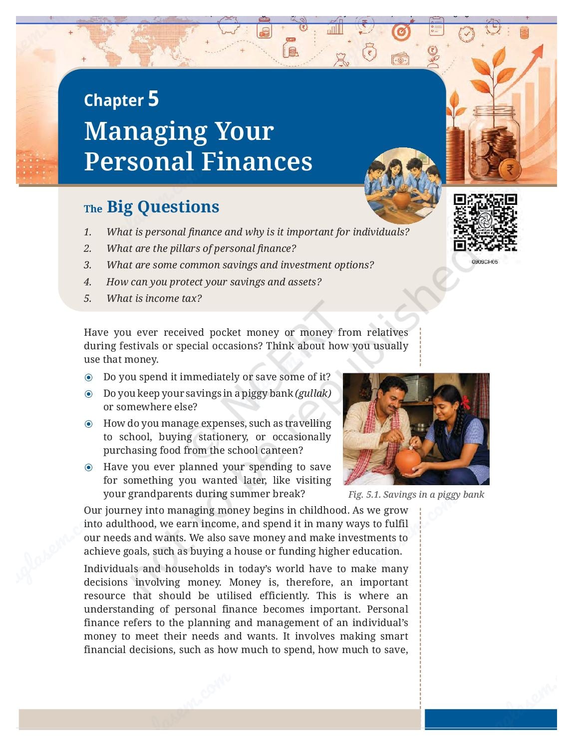 NCERT Book Class 9 Social Science (Understanding Society India and Beyond PART-II) Chapter 5 Managing Your Personal Finances - Page 1 of 18