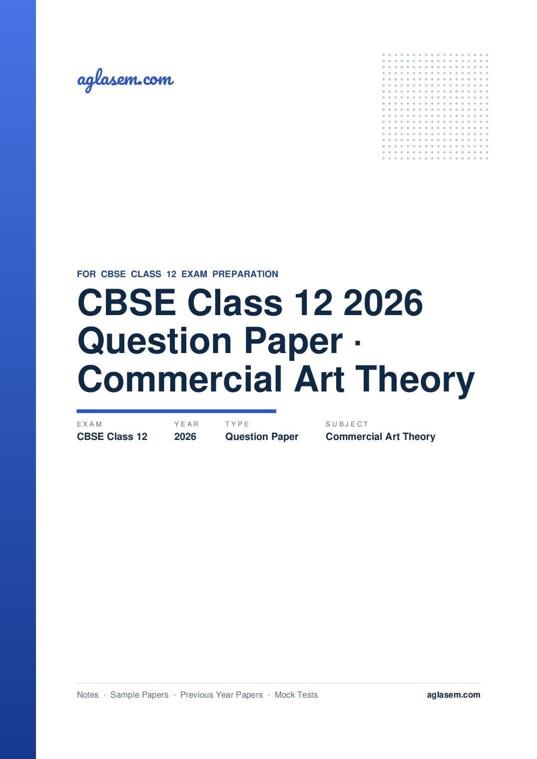 CBSE Class 12 Question Paper 2026 Commercial Art Theory - Page 1 of 13