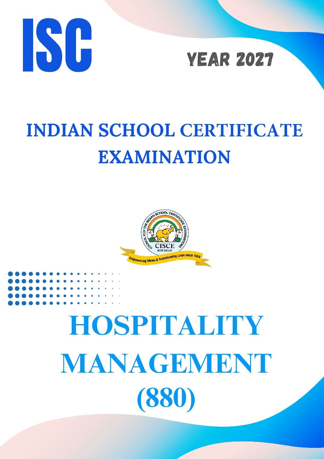 ISC Class 11 Syllabus 2027 Hospitality Management - Page 1 of 5