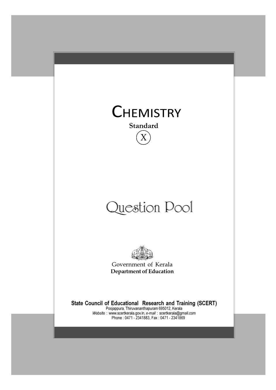 SSLC Chemistry Question Pool English Medium - Page 1