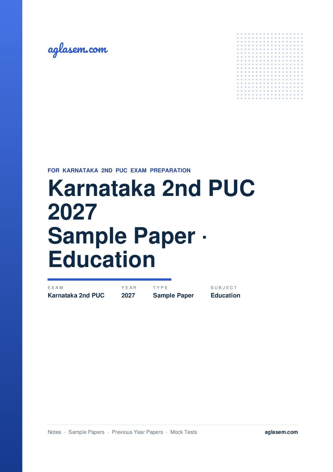 Karnataka 2nd PUC Model Question Paper 2027 for Education - Page 1 of 6