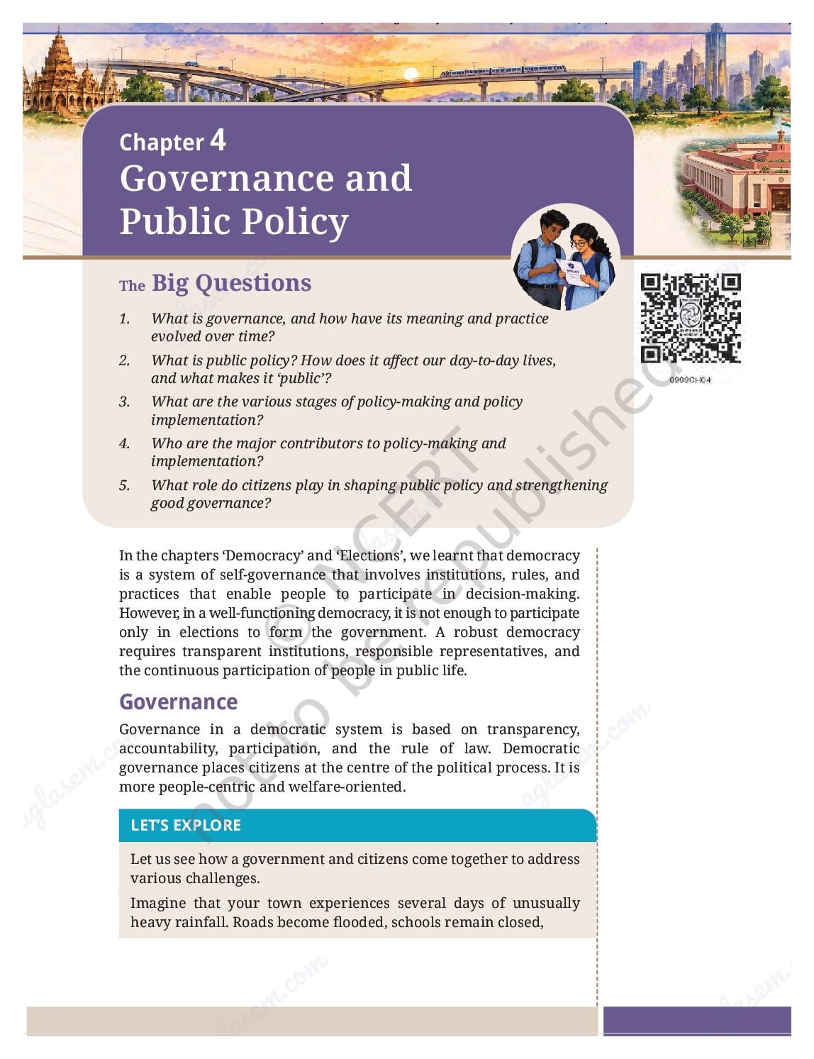 NCERT Book Class 9 Social Science (Understanding Society India and Beyond PART-II) Chapter 4 Governance and Public Policy - Page 1 of 26