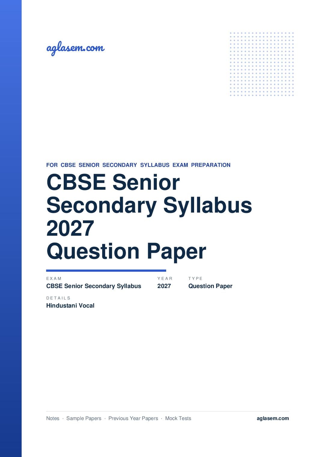 CBSE Senior Secondary Syllabus 2027 Hindustani Vocal - Page 1 of 6