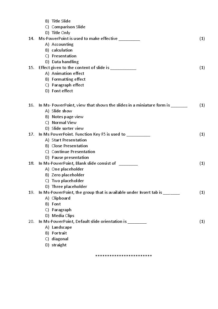 Goa Board HSSC Computer Application Model Question Paper 2023 (PDF)