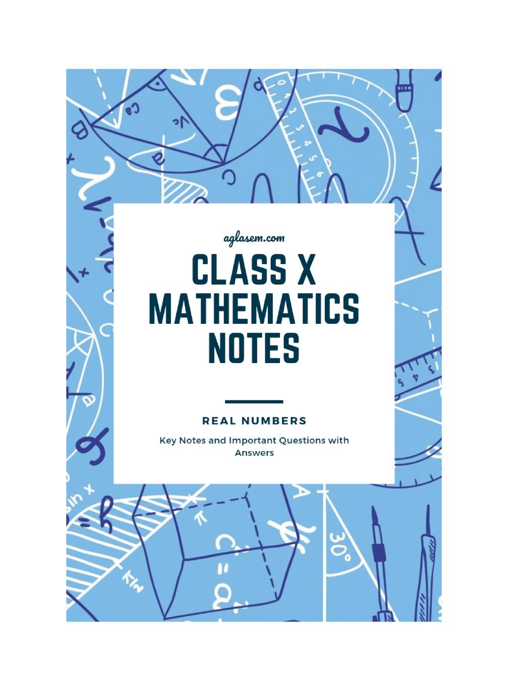 Class 10 Maths Notes for Real Numbers - Page 1