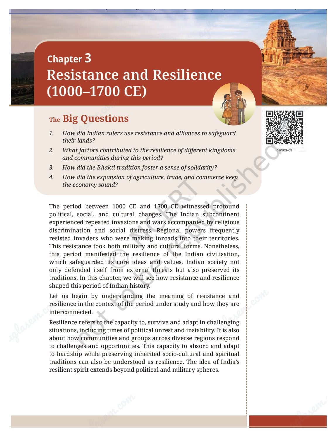 NCERT Book Class 9 Social Science (Understanding Society India and Beyond PART-II) Chapter 3 Resistance and Resilience (1000–1700 CE) - Page 1 of 36