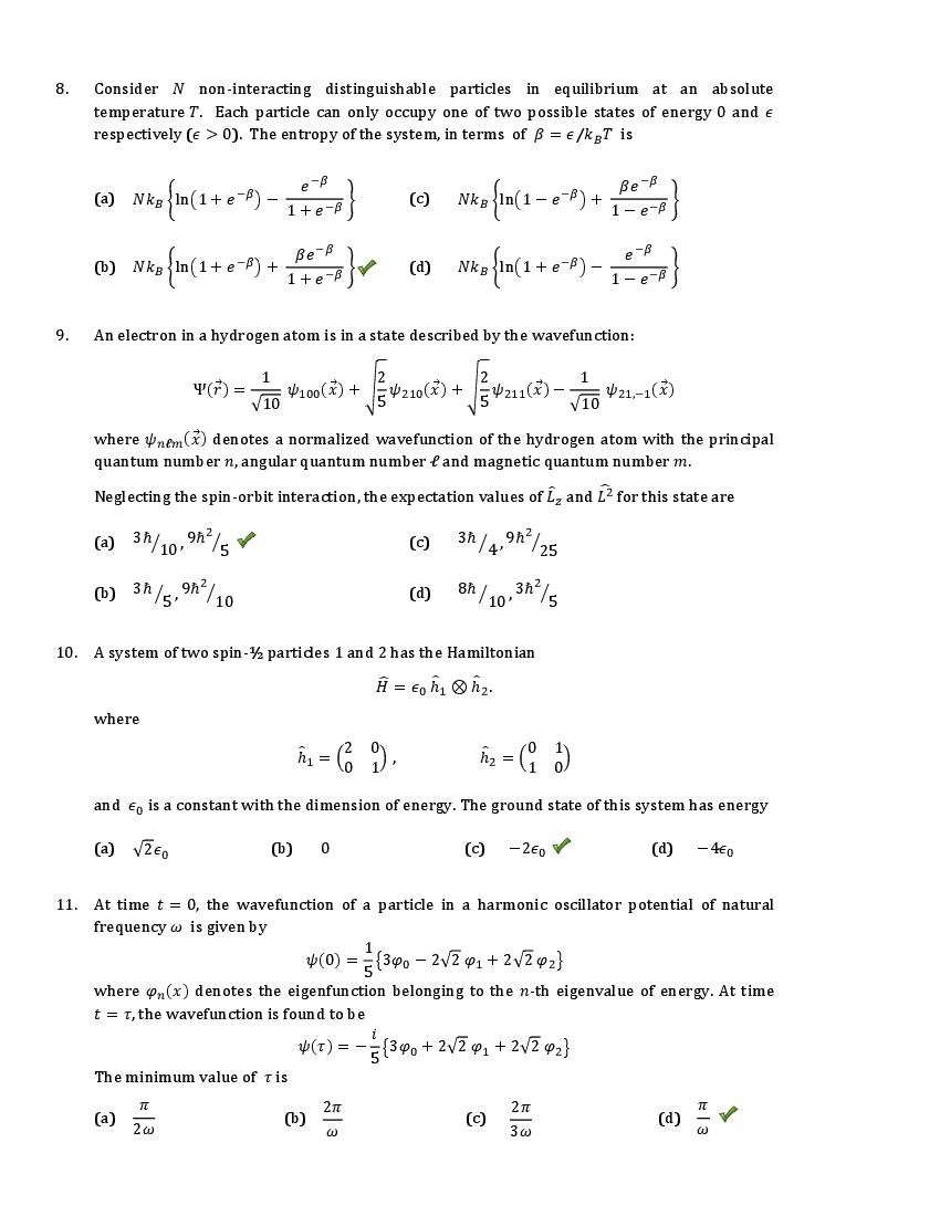 TIFR GS 2019 Question Paper PDF (Physics PhD, I-PhD and 5 More)