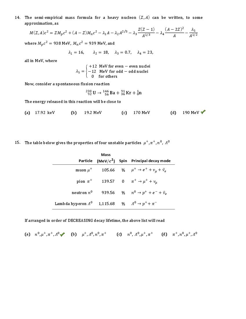 TIFR GS 2019 Question Paper PDF (Physics PhD, I-PhD and 5 More)
