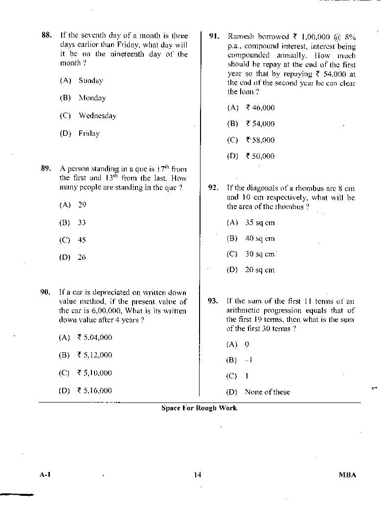 Karnataka PGCET 2017 Question Paper PDF with Answer Key (11 Papers)