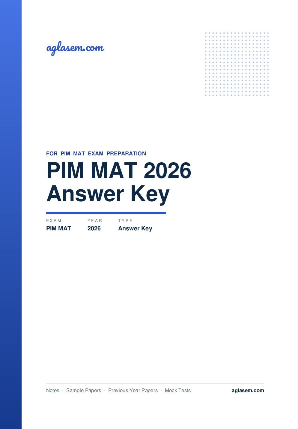 PIM MAT 2026 Answer Key - Page 1 of 2