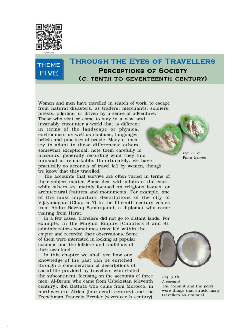 NCERT Book Class 12 History Chapter 5 Through the Eyes of Travellers - Page 1