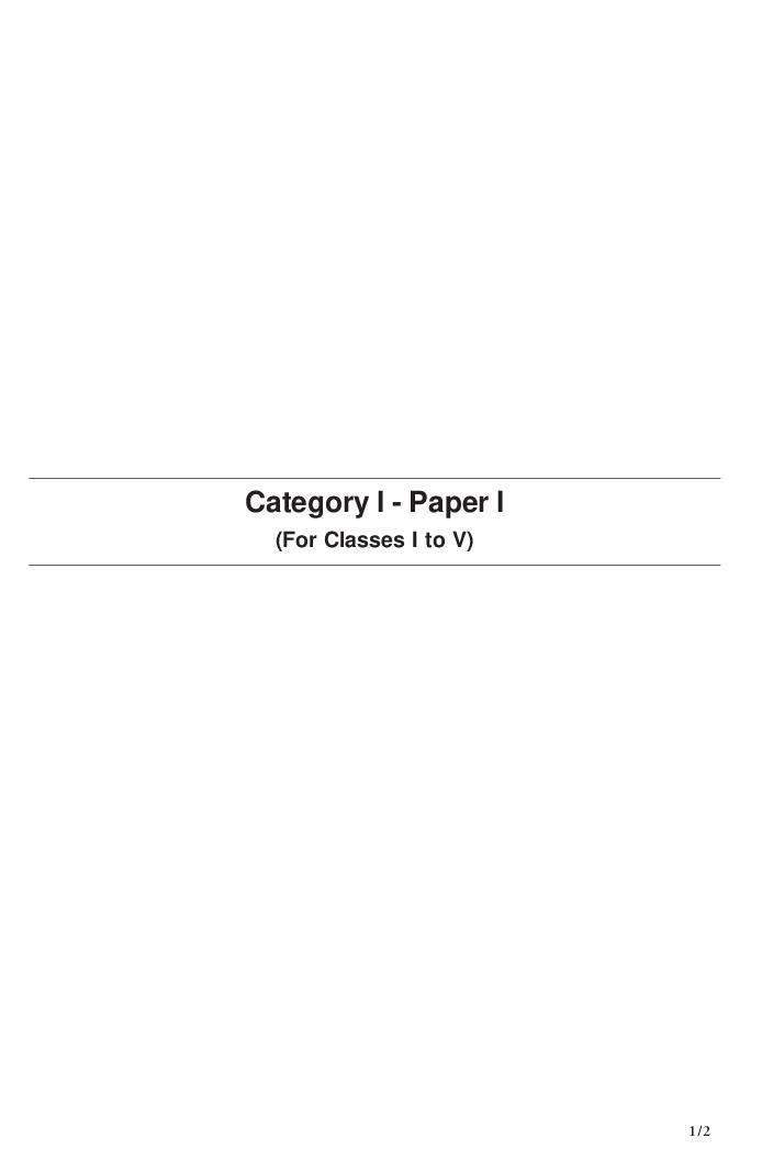 KTET Syllabus Category I - Page 1
