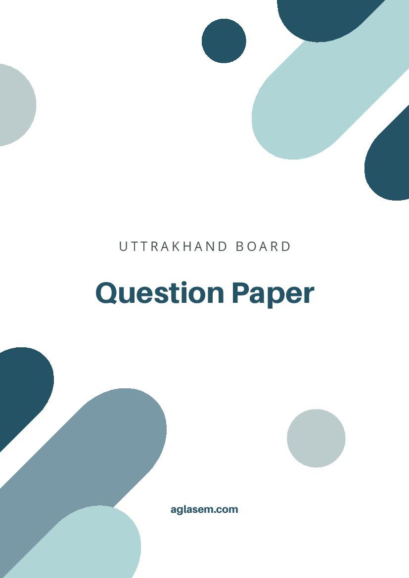 Uttarakhand Board Class 9 Question Paper 2024 Social Science - Page 1