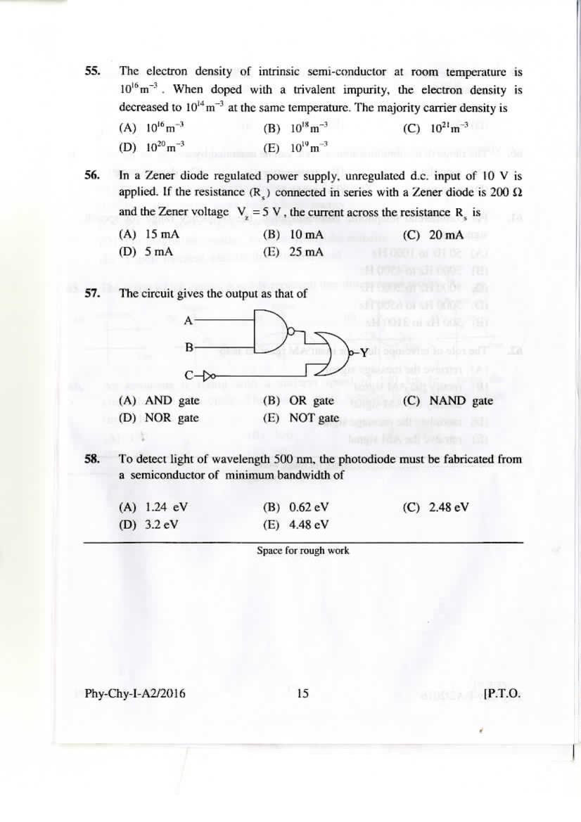 KEAM 2016 Question Paper PDF with Answer Keys (Paper 1 and 2)