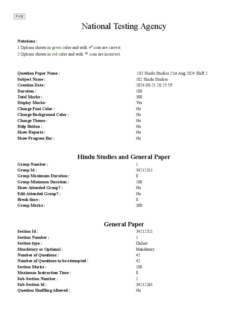UGC NET 2024 Question Paper Hindu Studies - Page 1
