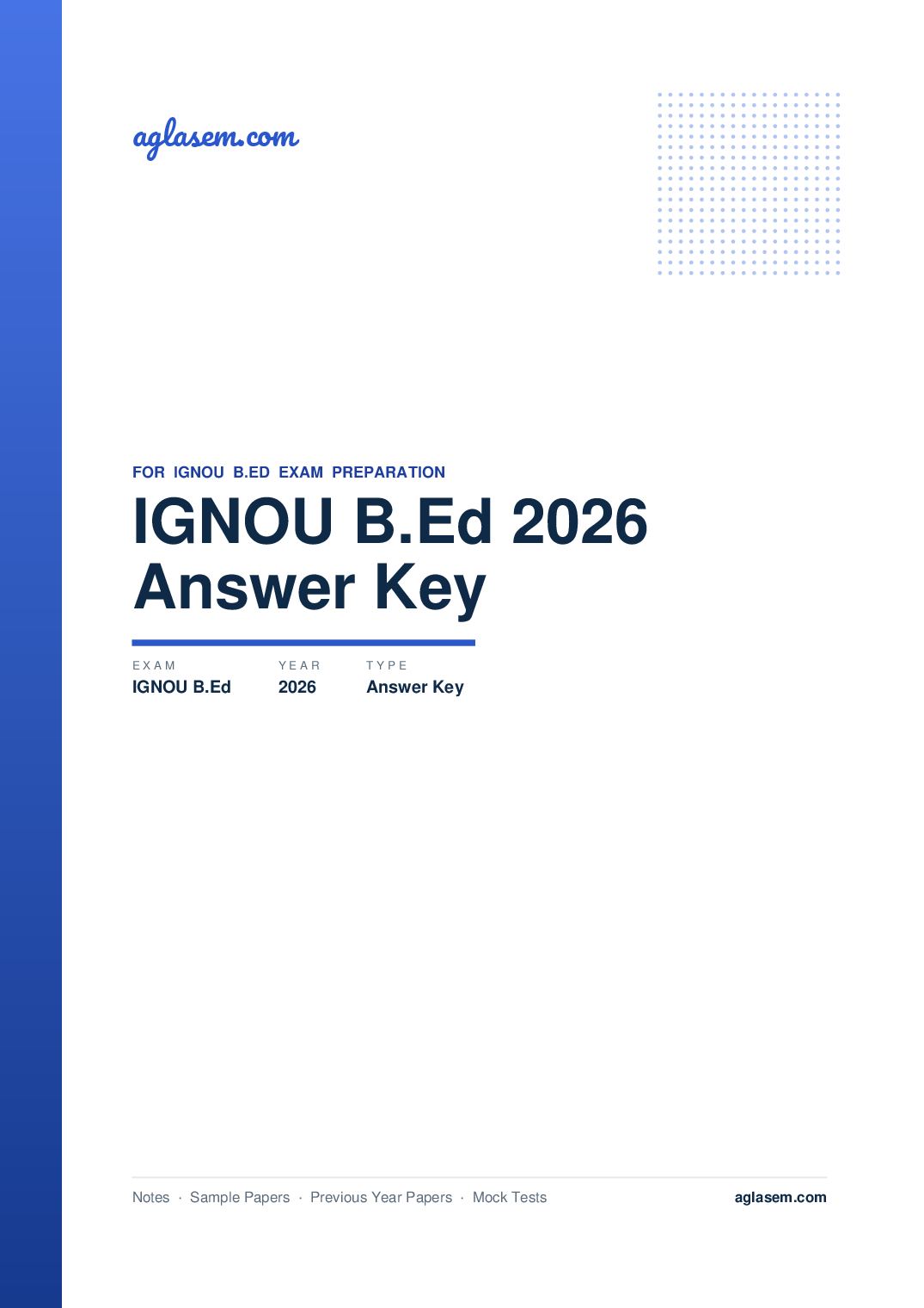 IGNOU B.Ed 2026 Answer Key - Page 1 of 2