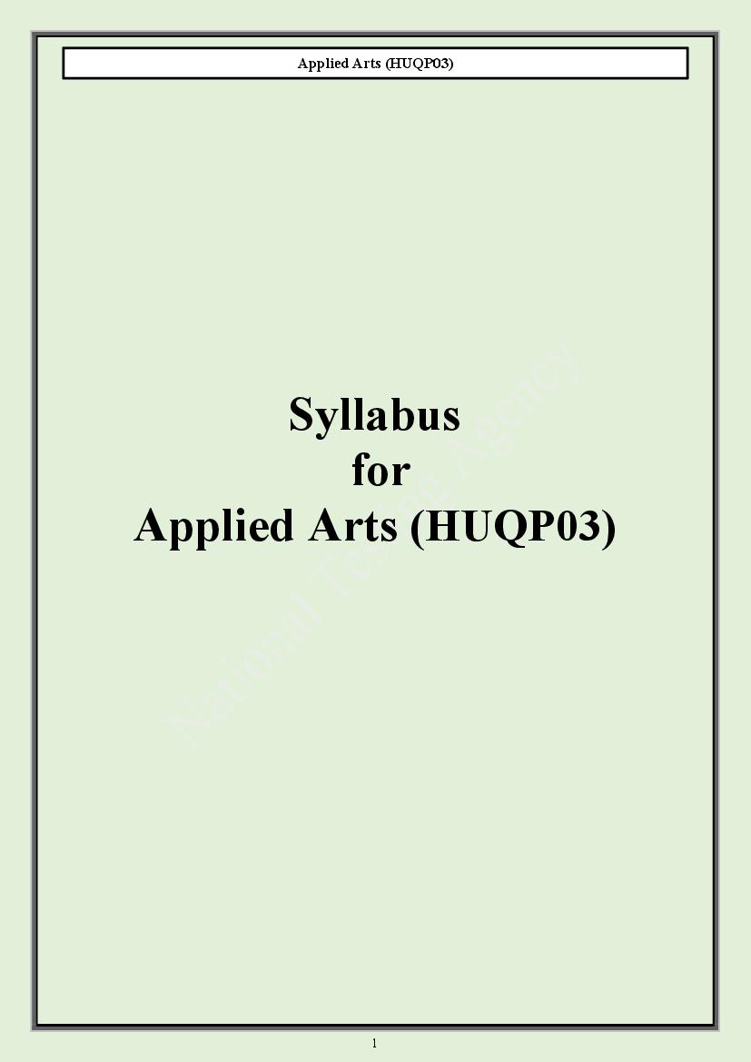 CUET PG 2024 Syllabus Applied Arts - Page 1