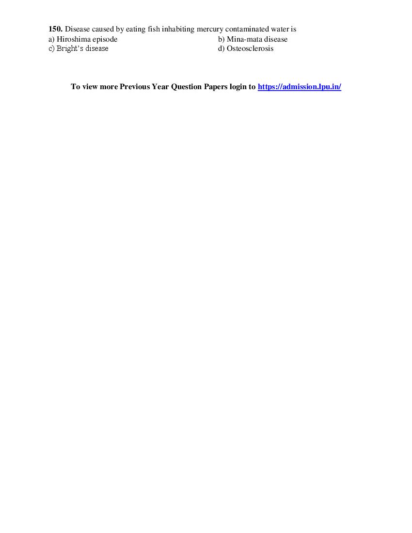 LPUNEST 2019 Question Paper PDF (B.Tech, Free Download)