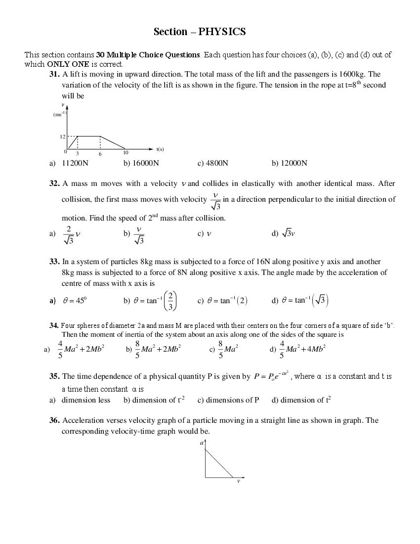 LPUNEST 2019 Question Paper PDF (B.Tech, Free Download)