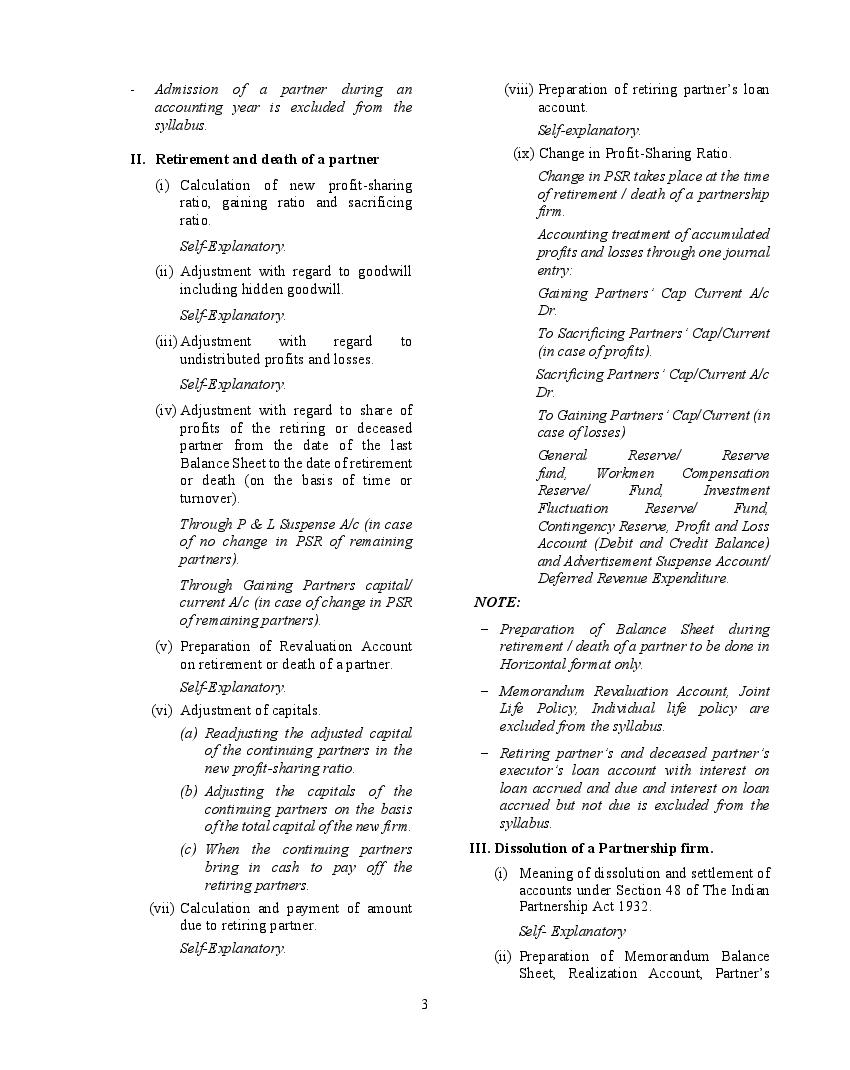 ISC Accounts Syllabus 2023 for Class 11, Class 12