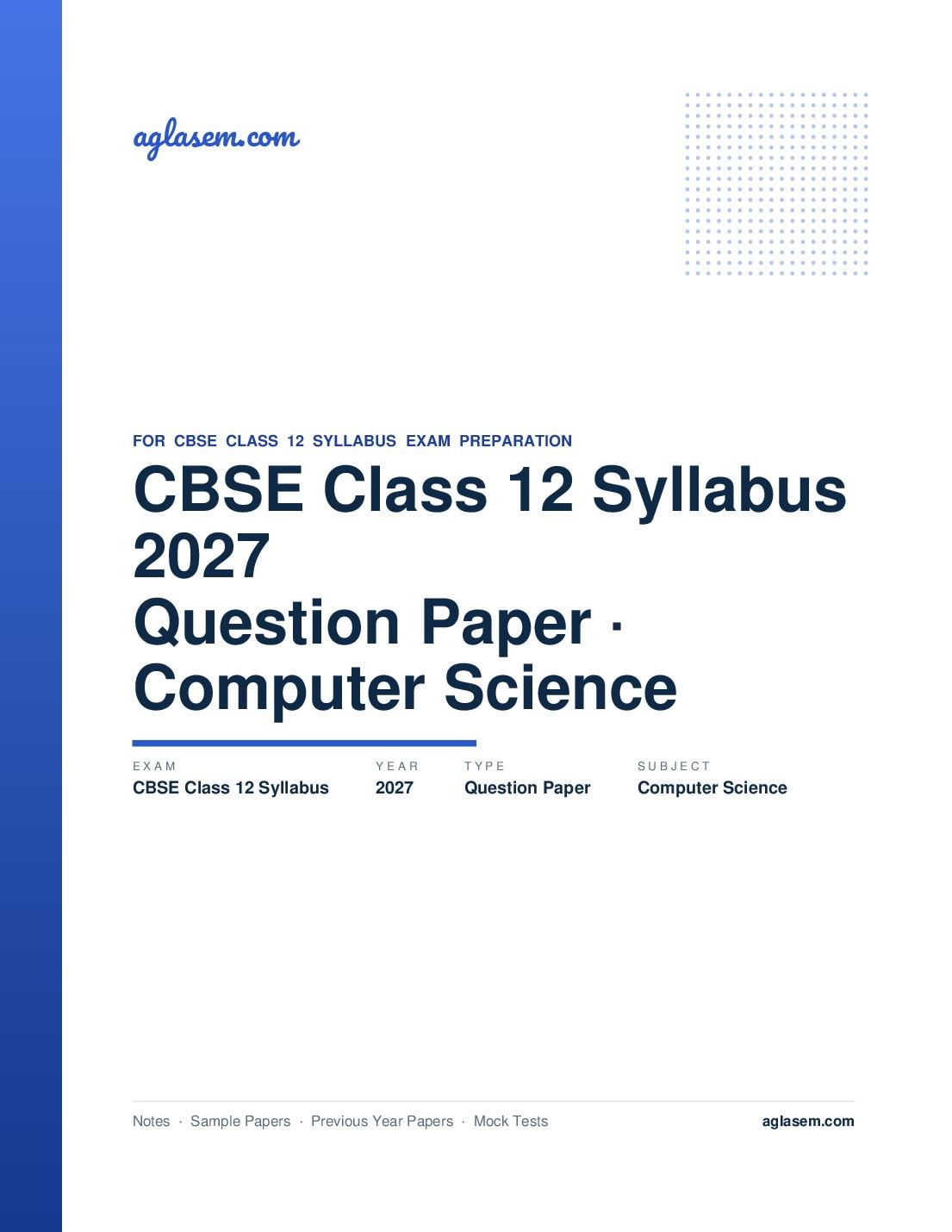 CBSE Class 12 Syllabus 2027 Computer Science - Page 1 of 5