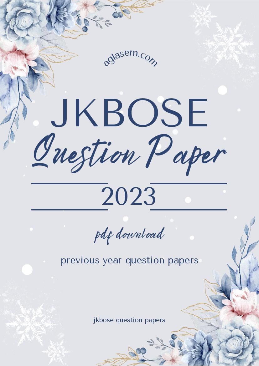 JKBOSE 12th Question Paper 2023 Education - Page 1