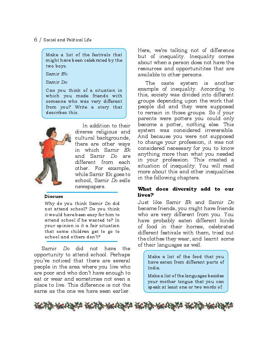 NCERT Book Class 6 Civics Chapter 1 Understanding Diversity AglaSem