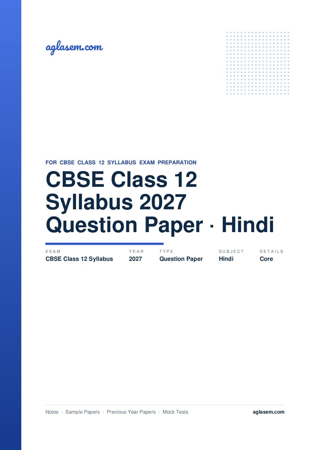 CBSE Class 12 Syllabus 2027 Hindi Core - Page 1 of 10
