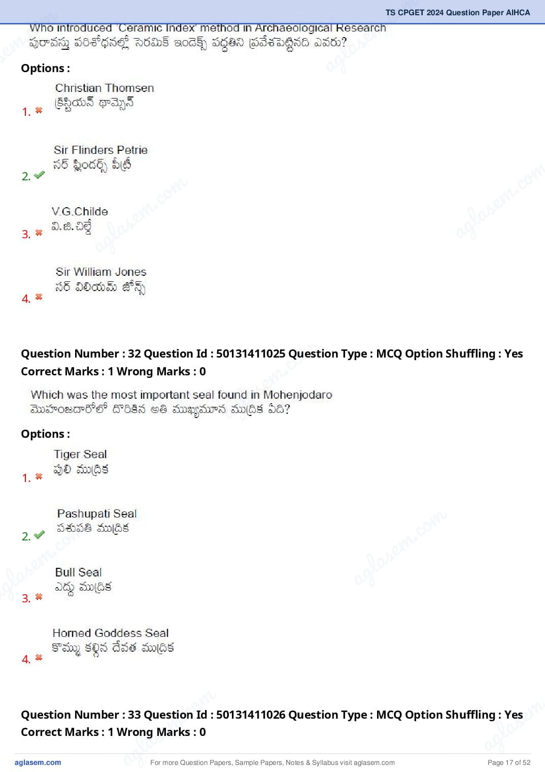 TS CPGET 2024 Question Paper PDF (45 Subjects, Answers Marked)