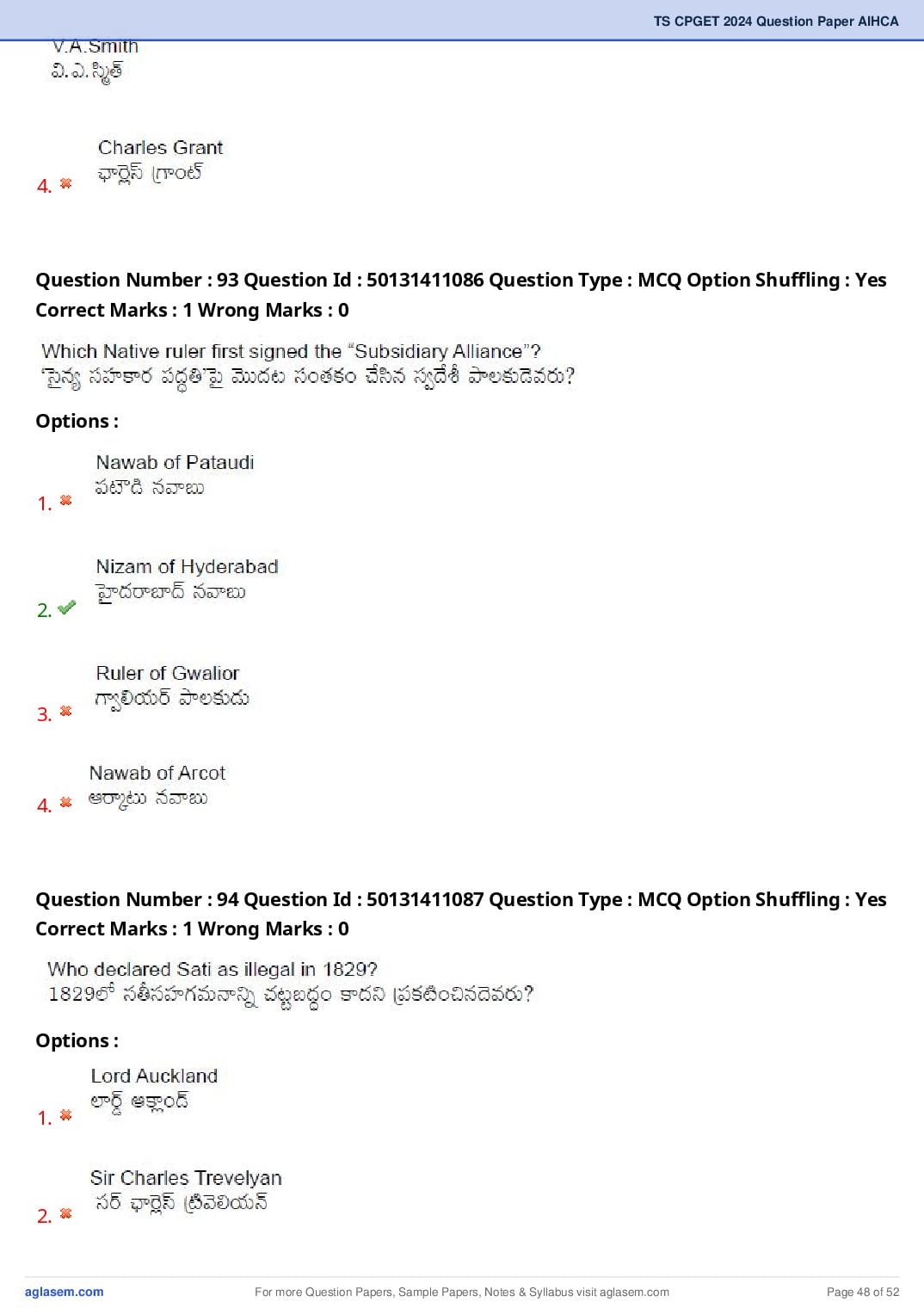 TS CPGET 2024 Question Paper PDF (45 Subjects, Answers Marked)