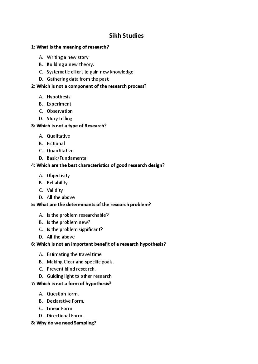 PU M.Phil./Ph.D. 2020 Question Paper PDF (8 Faculty Papers + Key)