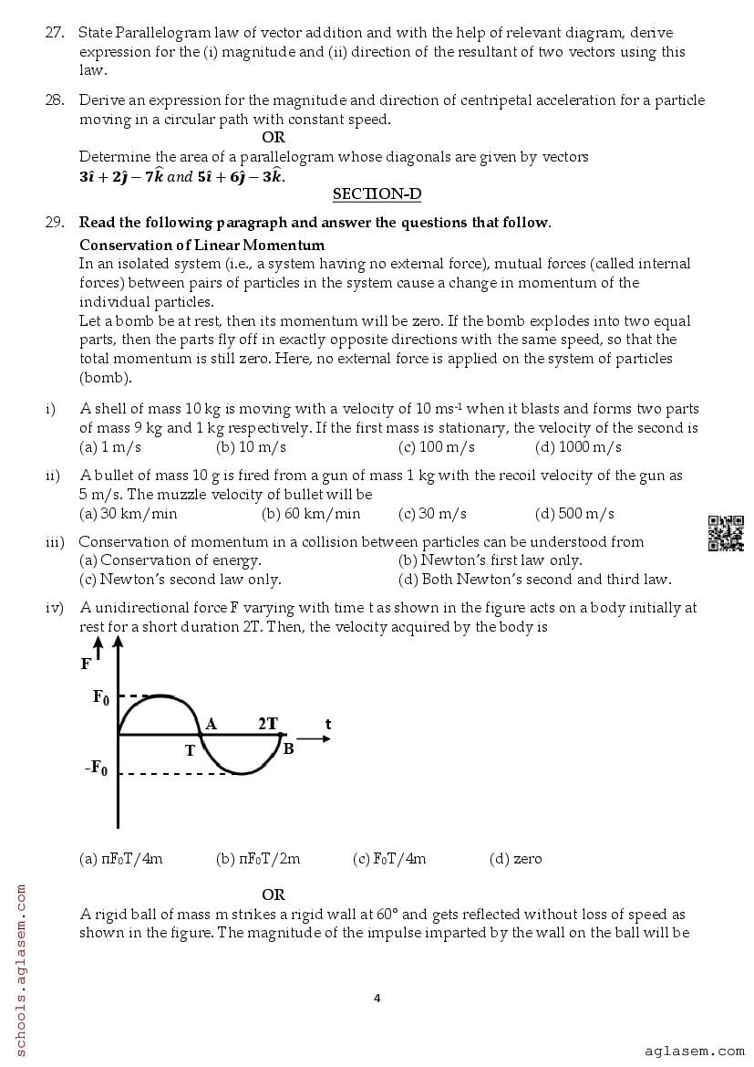 Class 11 Physics Half Yearly Question Paper 2024 | Download 11th Half ...