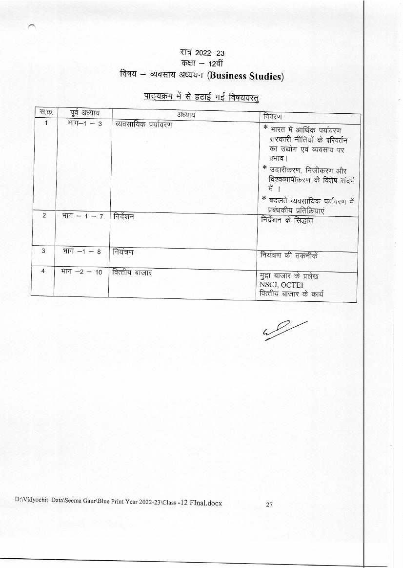 notice format class 12 mp board