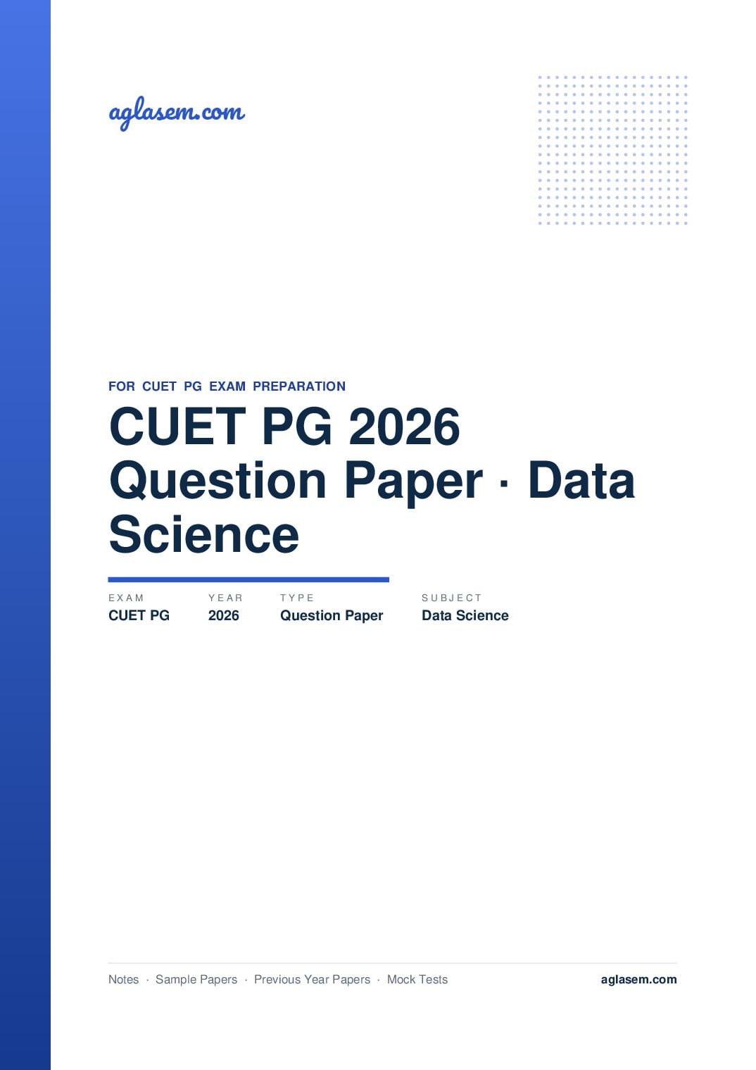 CUET PG 2026 Question Paper Data Science - Page 1 of 30