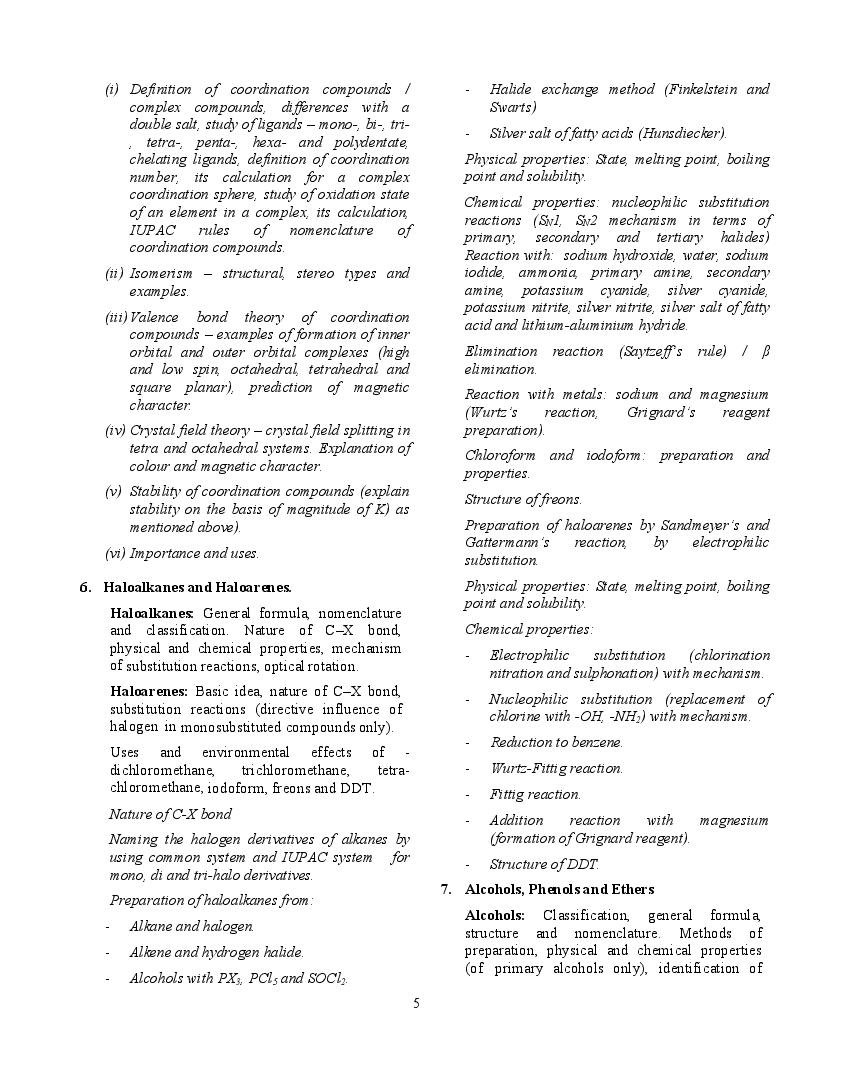 ISC Chemistry Syllabus 2023 for Class 11, Class 12