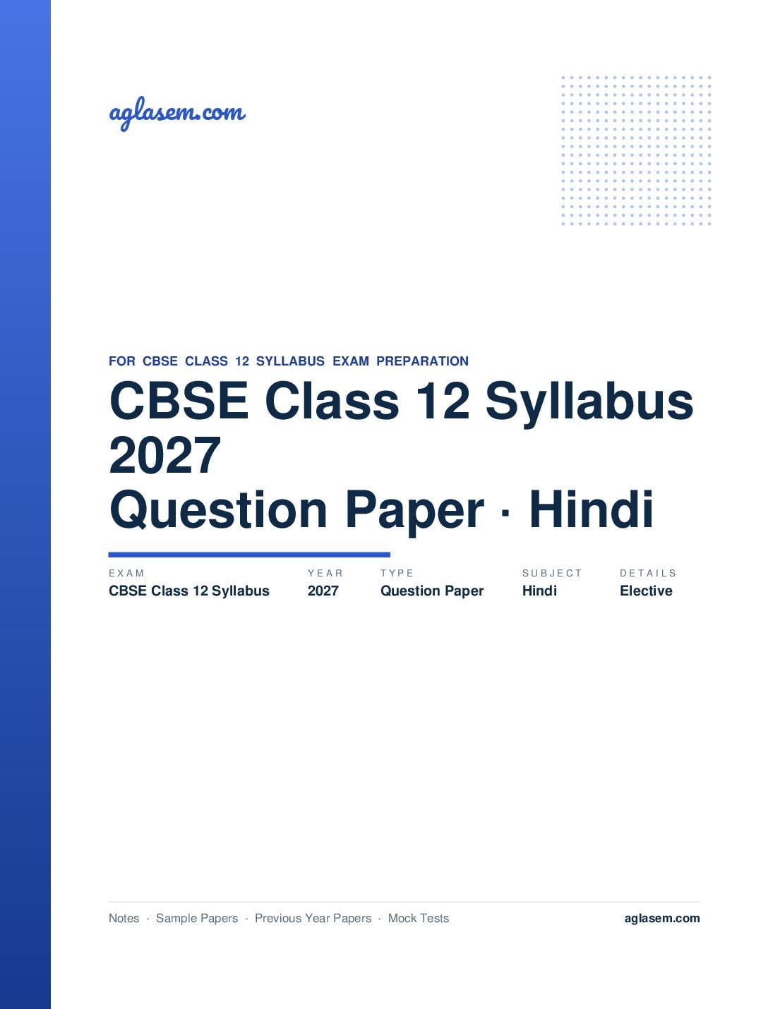 CBSE Class 12 Syllabus 2027 Hindi Elective - Page 1 of 10