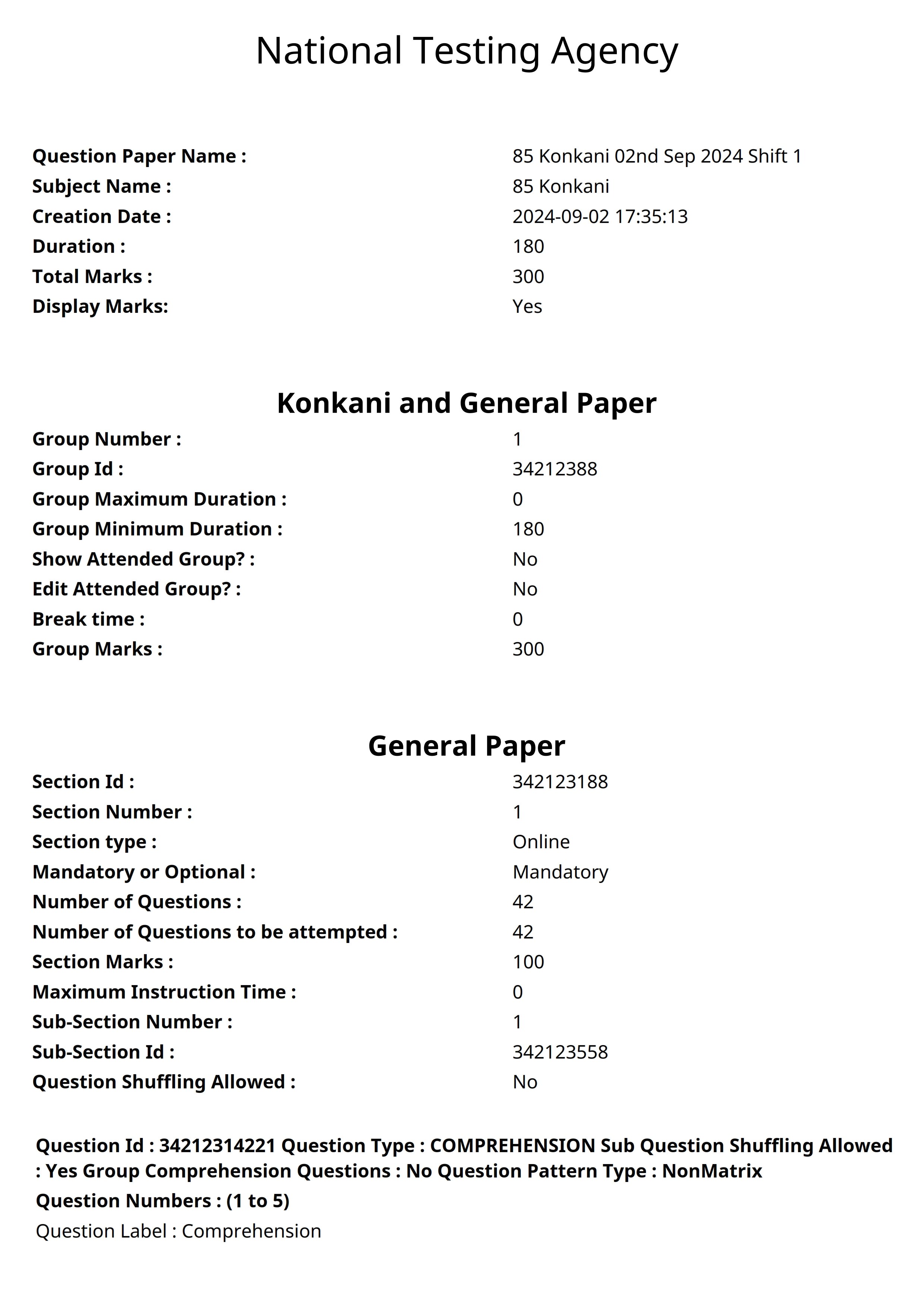 UGC NET 2024 Question Paper Konkani - Page 1