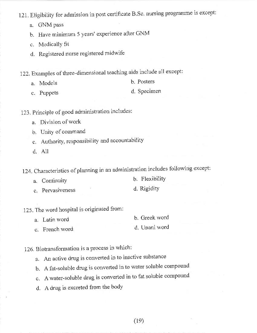 HP M.Sc Nursing 2021 Question Paper PDF with Answer Key