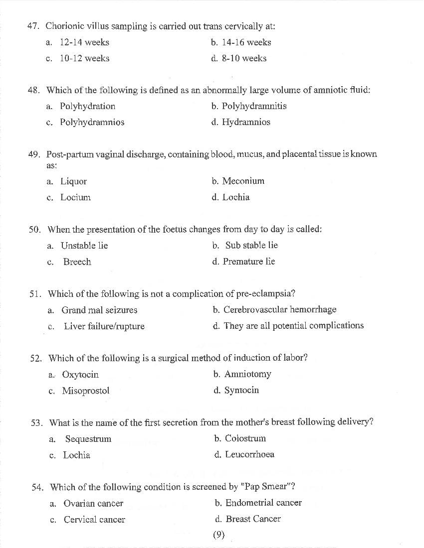 HP M.Sc Nursing 2021 Question Paper PDF with Answer Key