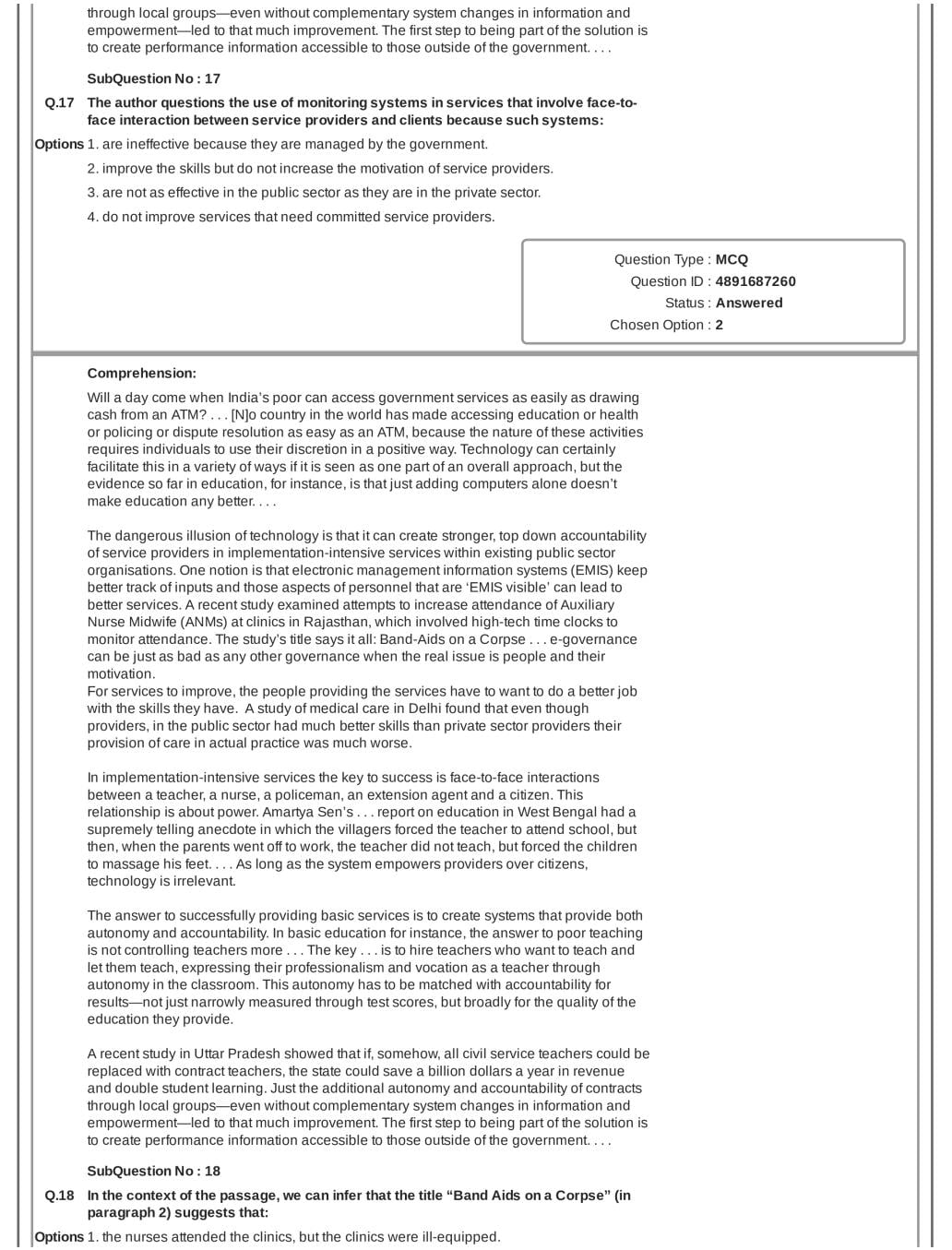 CAT 2018 Question Paper PDF with Answer Key (Slot 1 and 2)