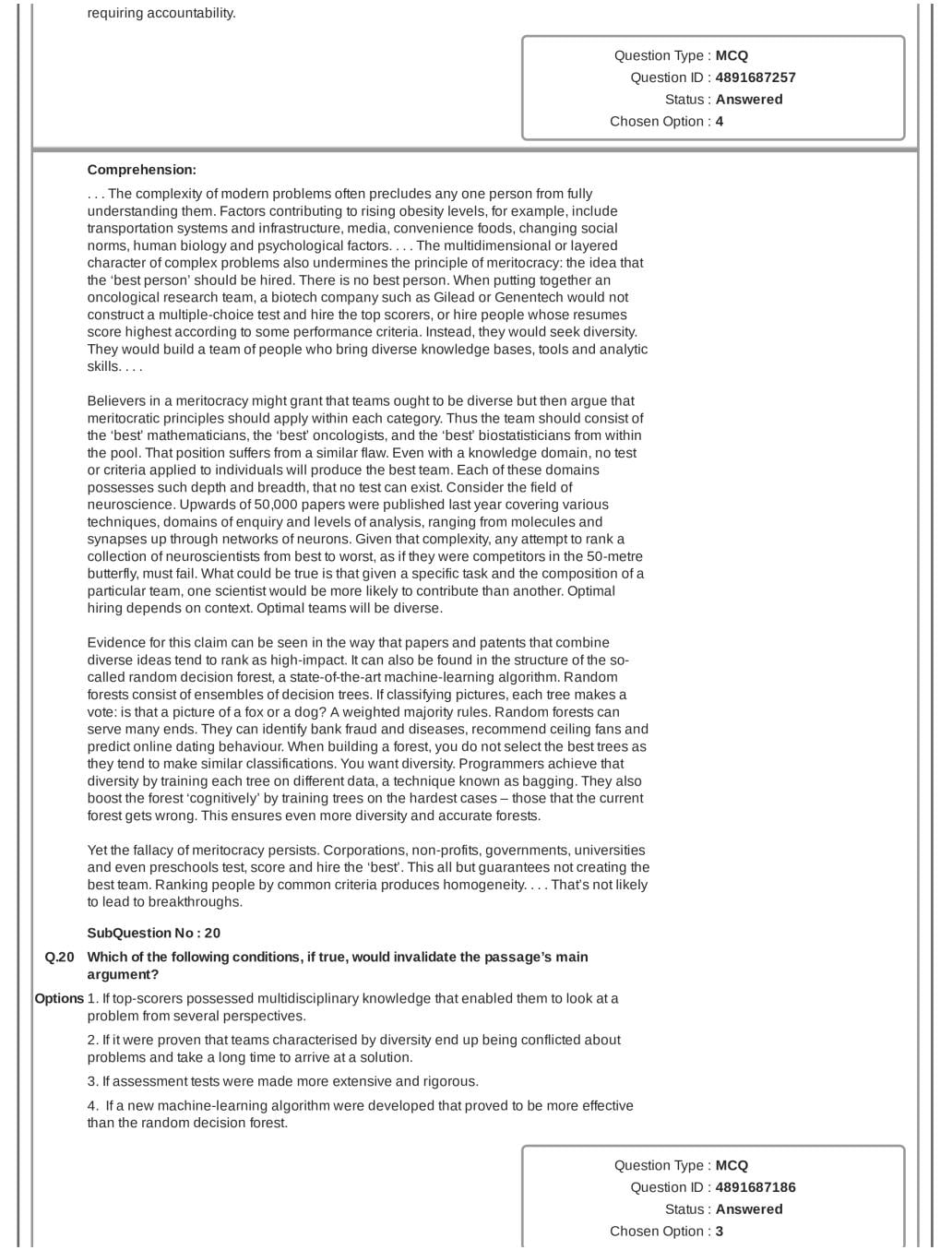 CAT 2018 Question Paper PDF with Answer Key (Slot 1 and 2)