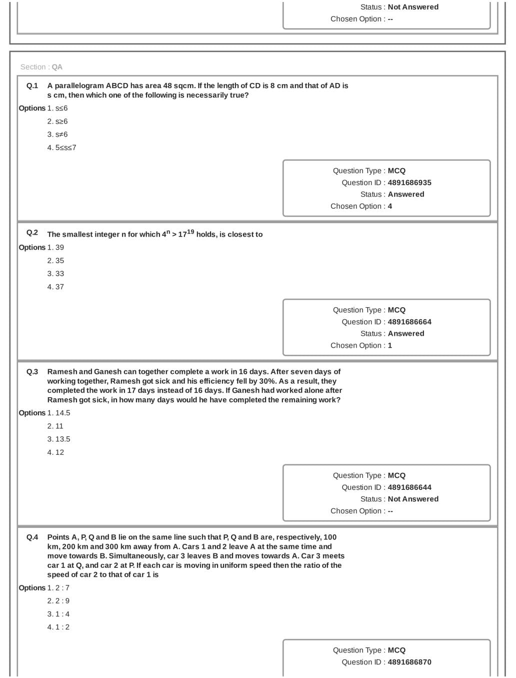CAT 2018 Question Paper PDF with Answer Key (Slot 1 and 2)